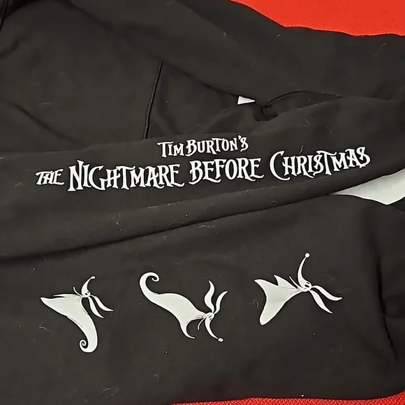 Tim Burton's The Nightmare Before Christmas hoodie Lg. Jack sleeve detail UNISEX - Picture 8 of 8